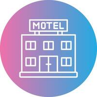 Motel Line Gradient Circle Icon vector