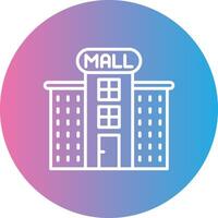 Shopping Mall Line Gradient Circle Icon vector