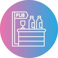 Pub Line Gradient Circle Icon vector