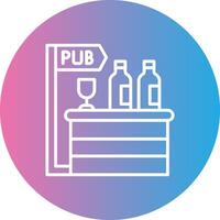 Pub Line Gradient Circle Icon vector