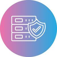 Database Security Line Gradient Circle Icon vector