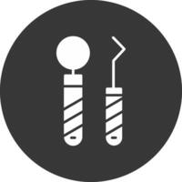 Dentist Tools Glyph Inverted Icon vector