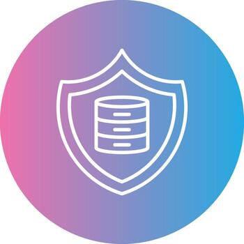 Secure Data Line Gradient Circle Icon vector