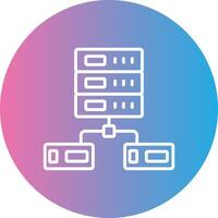 Data Network Line Gradient Circle Icon vector