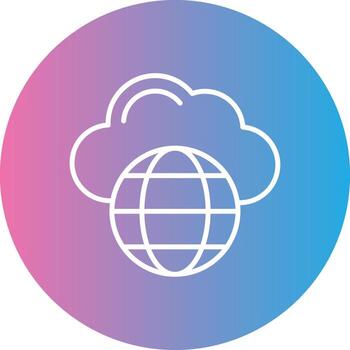 Cloud Network Line Gradient Circle Icon vector