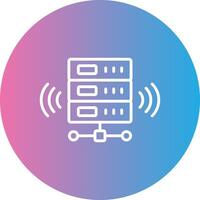 Wireless Database Line Gradient Circle Icon vector