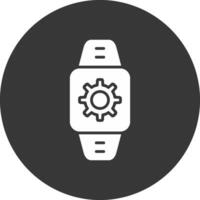 Smartwatch Glyph Inverted Icon vector