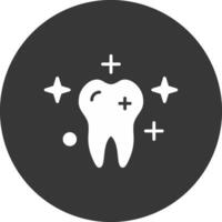 Clean Tooth Glyph Inverted Icon vector