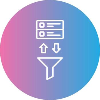 Filtering Line Gradient Circle Icon vector