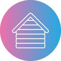 Wooden House Line Gradient Circle Icon vector