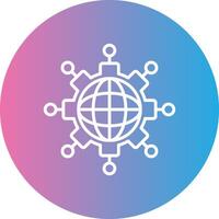 Networking Line Gradient Circle Icon vector