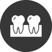 Teeths Glyph Inverted Icon vector