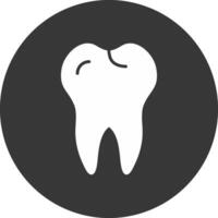 Tooth Glyph Inverted Icon vector