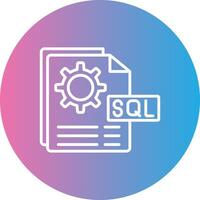 Sql File Line Gradient Circle Icon vector