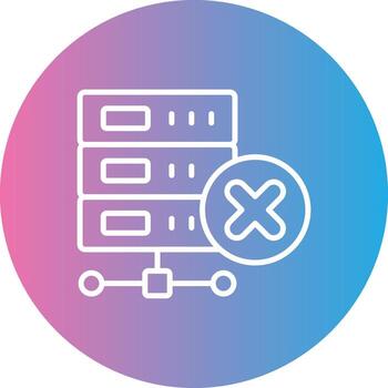 Eliminar base de datos línea degradado circulo icono vector