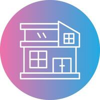 Modern House Line Gradient Circle Icon vector