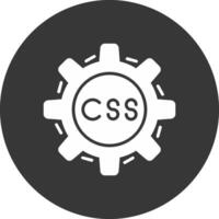 Css Coding Glyph Inverted Icon vector