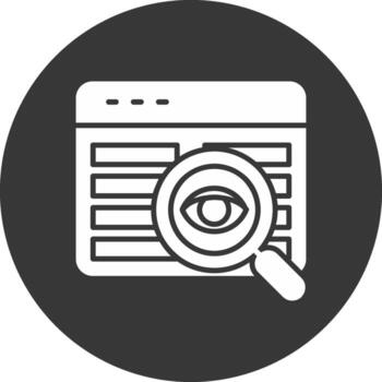 Code Review Glyph Inverted Icon vector