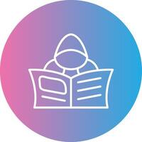Hacker Line Gradient Circle Icon vector