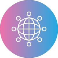Internet Line Gradient Circle Icon vector