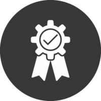 Quality Assurance Glyph Inverted Icon vector