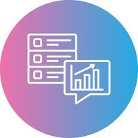 datos analítica línea degradado circulo icono vector