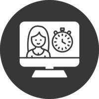 Timer Glyph Inverted Icon vector