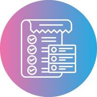 Data List Line Gradient Circle Icon vector
