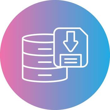 Downloading Data Line Gradient Circle Icon vector