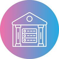 Data Warehouse Line Gradient Circle Icon vector