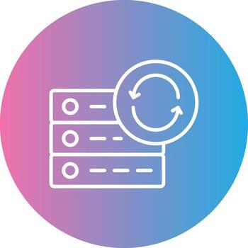 Data Synchronization Line Gradient Circle Icon vector