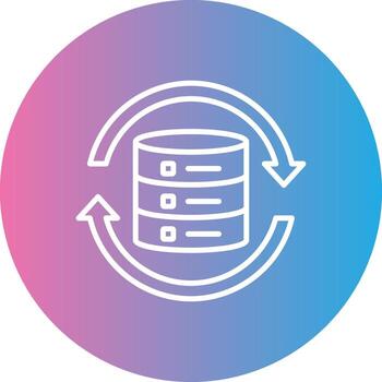 datos sincronización línea degradado circulo icono vector