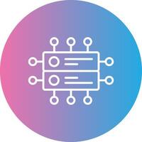 Data Network Line Gradient Circle Icon vector