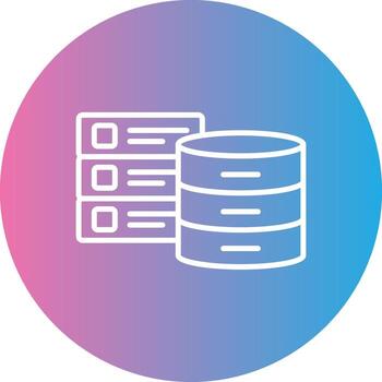 Databases Line Gradient Circle Icon vector