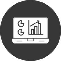 Data Analytics Glyph Inverted Icon vector