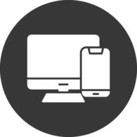 Responsive Devices Glyph Inverted Icon vector