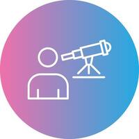 Astronomer Line Gradient Circle Icon vector