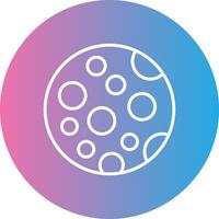 Moon Line Gradient Circle Icon vector