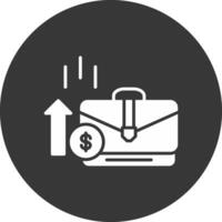 Briefcase Glyph Inverted Icon vector