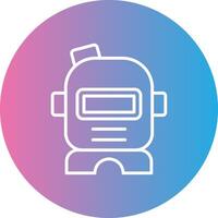 Astronaut Helmet Line Gradient Circle Icon vector