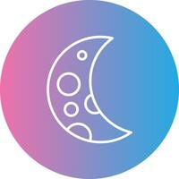 Crescent Moon Line Gradient Circle Icon vector