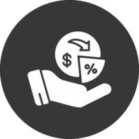 Dividends Glyph Inverted Icon vector