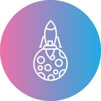 Moon Landing Line Gradient Circle Icon vector