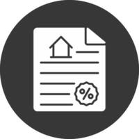 Contract Glyph Inverted Icon vector