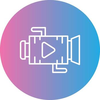 cámara línea degradado circulo icono vector