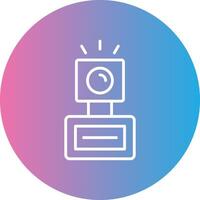 Camera Flash Line Gradient Circle Icon vector