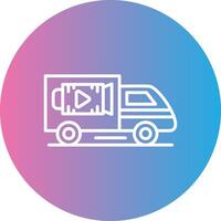 Lorry Line Gradient Circle Icon vector