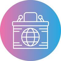 Desk Line Gradient Circle Icon vector