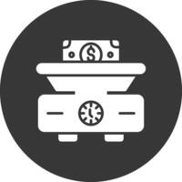 peso escala glifo invertido icono vector