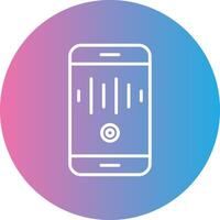 Voice Recording Line Gradient Circle Icon vector